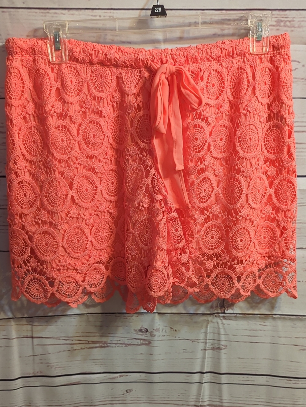 Heart soul Plus Coral Lace Drawstring Women’s Shorts